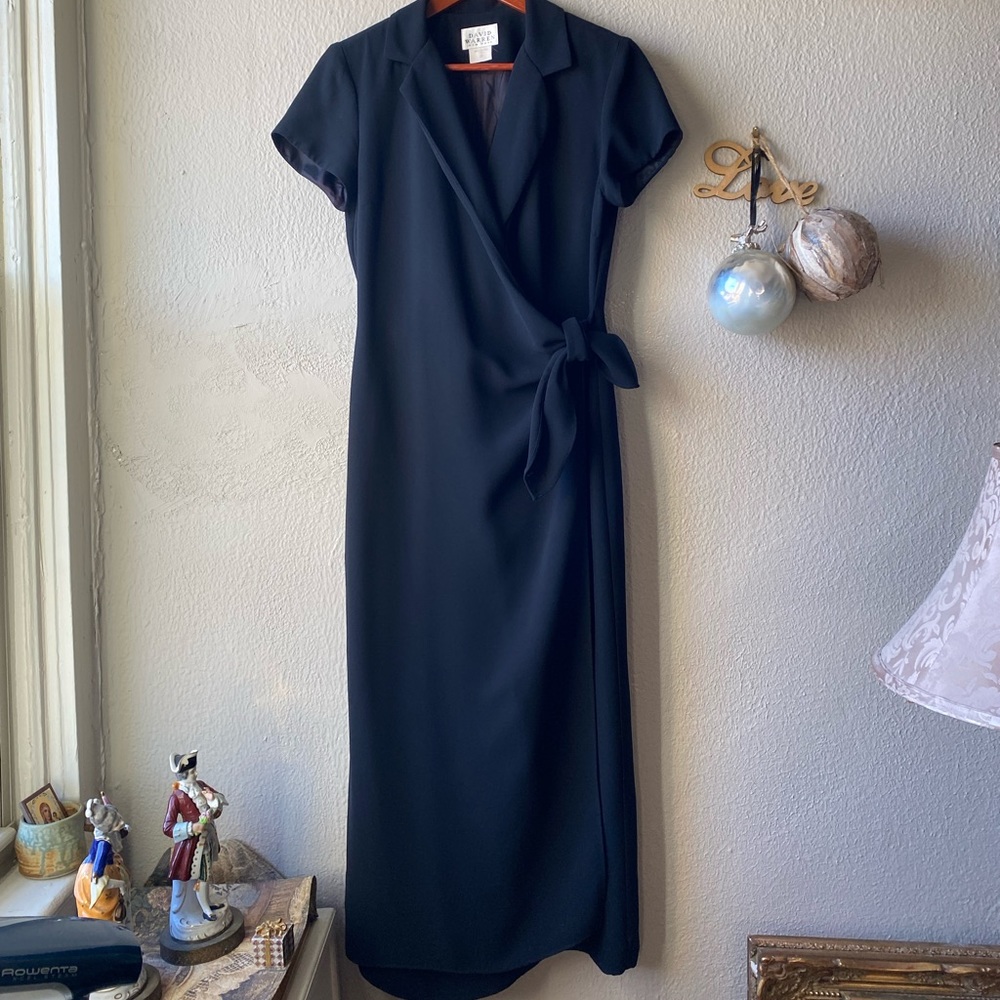 David Warren New York vintage midi black dress